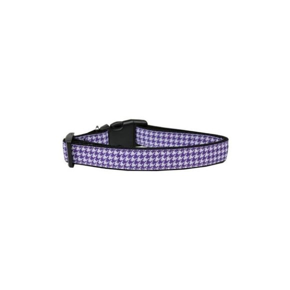 Purple Houndstooth Nylon Ribbon Collar - Picture 1 of 1
